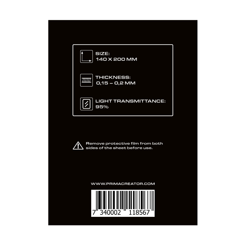 PrimaCreator nFEP Film Sheets for 3D Printers - 140 x 200 mm - 3-pack