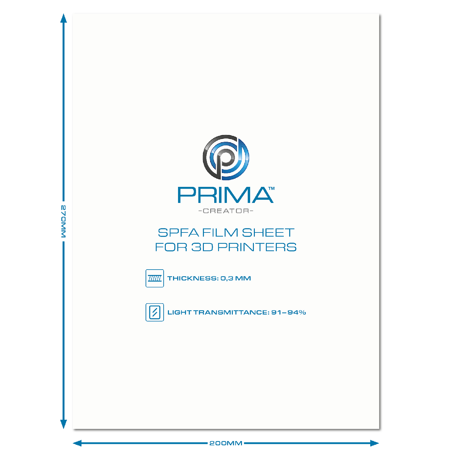 PrimaCreator SPFA Film Sheet for 3D Printers - 200 x 270 mm