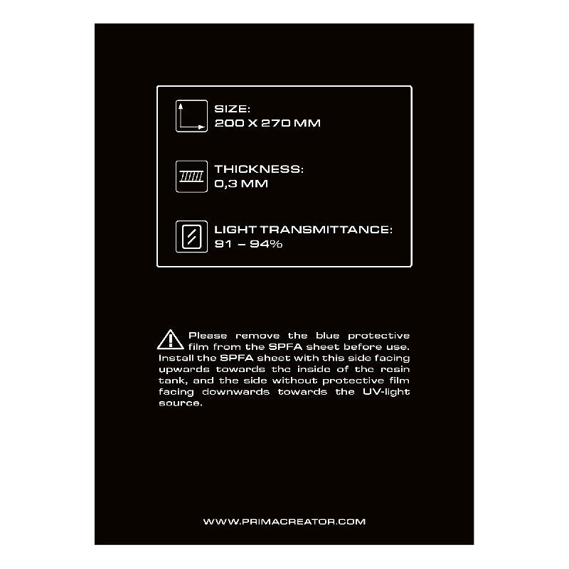 PrimaCreator SPFA Film Sheet for 3D Printers - 200 x 270 mm