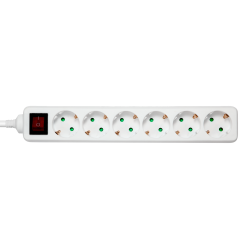 Deltaco 6 Socket Power Strip