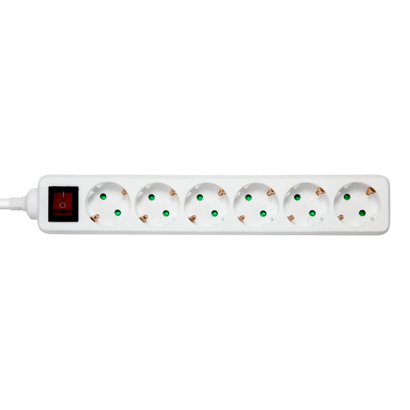 Deltaco 6 Socket Power Strip