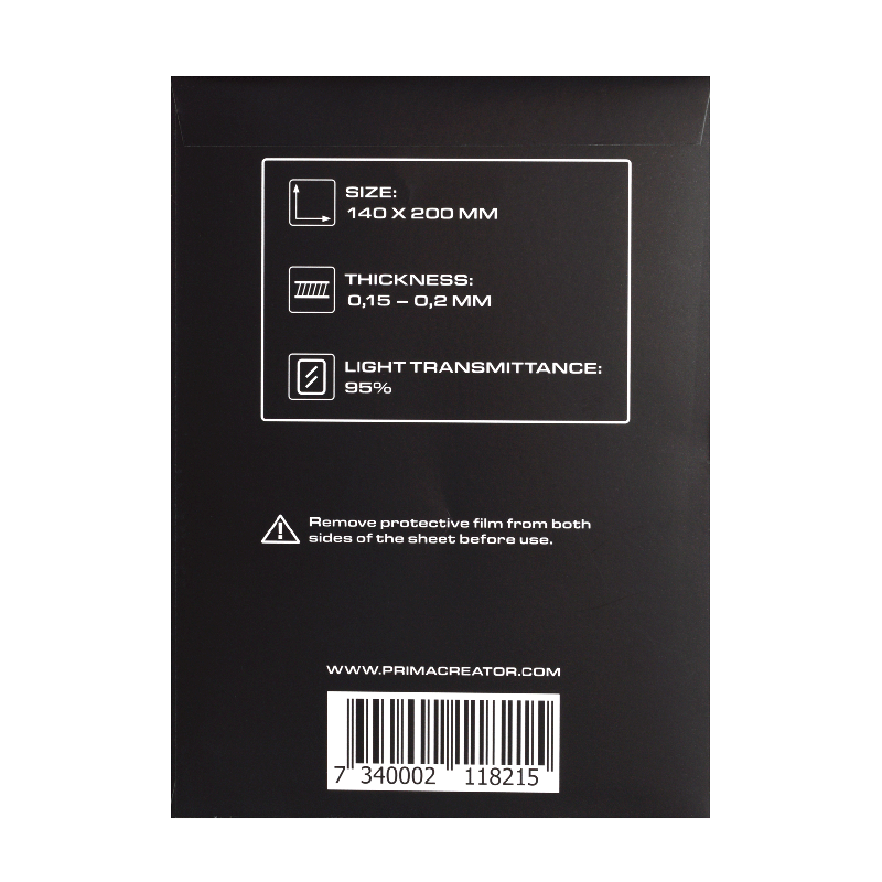 PrimaCreator FEP Film Sheets for 3D Printers - 140 x 200 mm - 5-pack