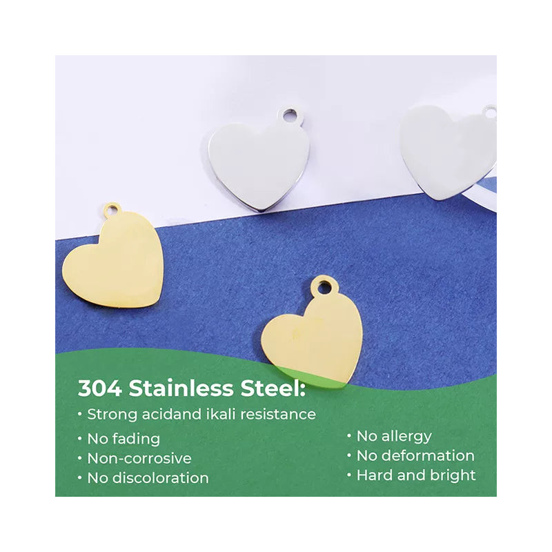 xTool Heart-Shaped Pendant - Gold, Silver, & Rose Gold - 30pcs