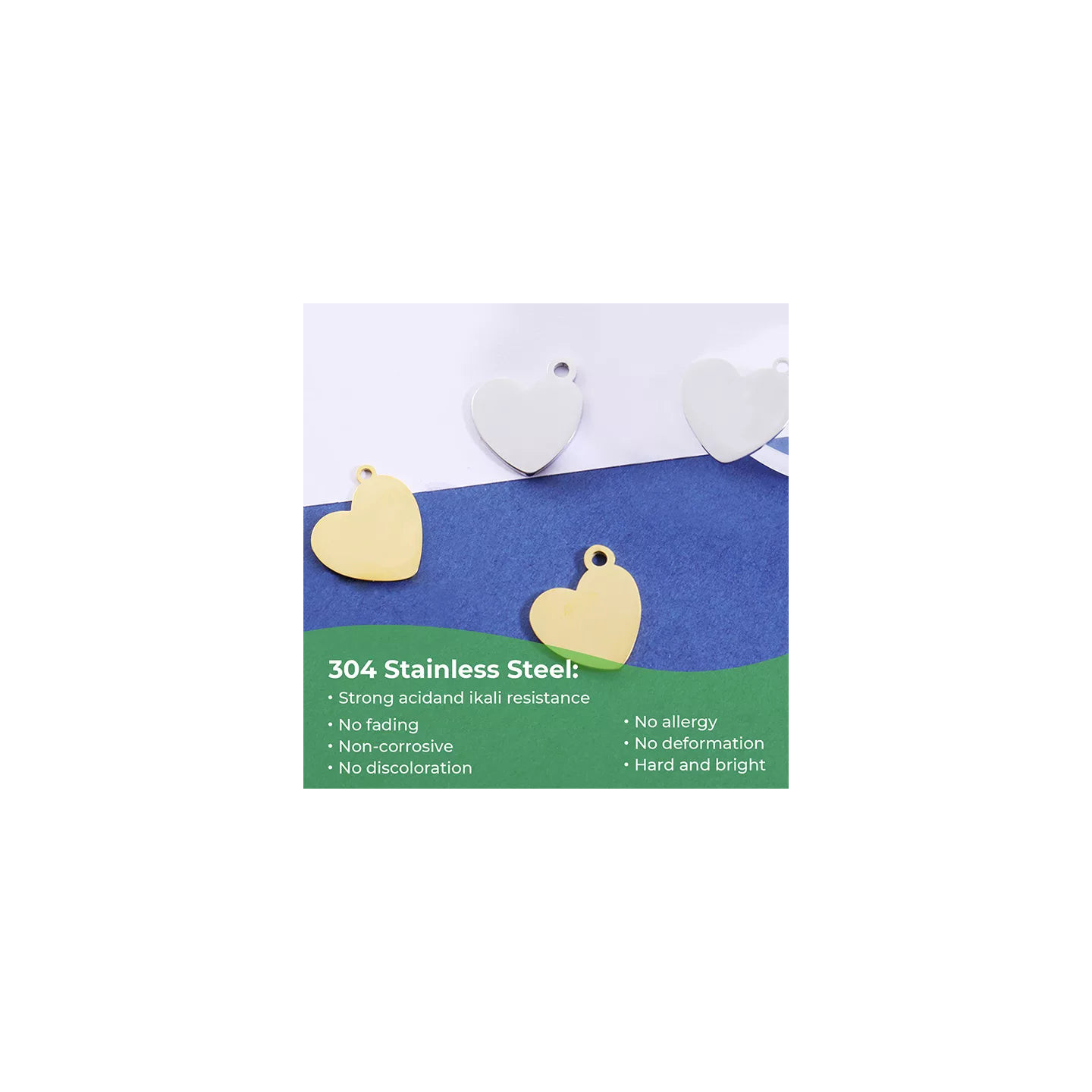 xTool Heart-Shaped Pendant - Gold, Silver, & Rose Gold - 30pcs