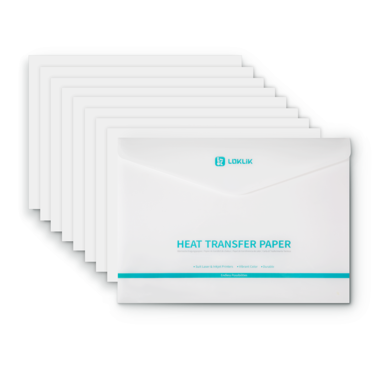 LOKLiK Heat Transfer Paper Sheet - Light - 8-pack