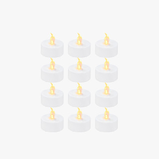 Bambu Lab LED Flame Tea Light Candle Set Warm Yellow (12pcs)