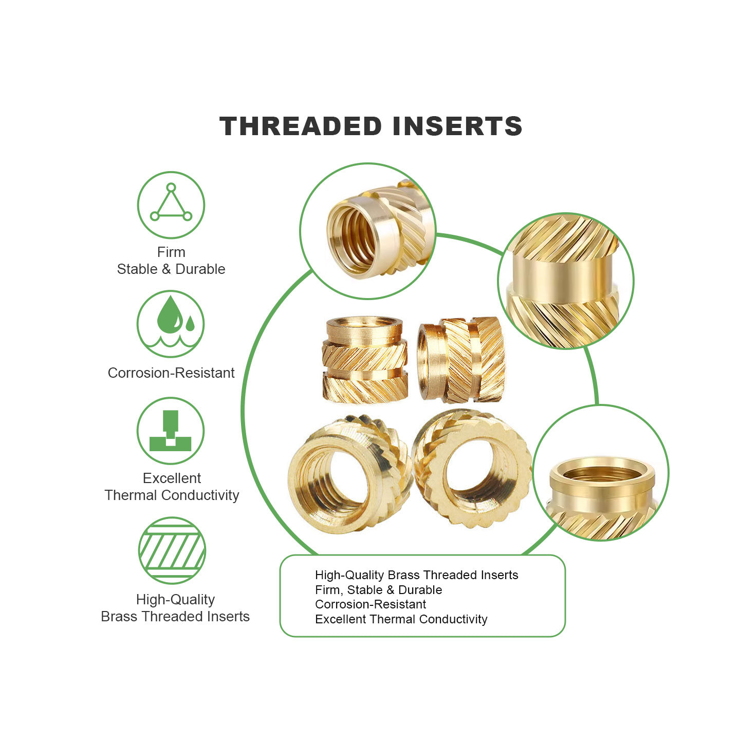 Mintion Assorted Threaded Insert Set - 500 pcs