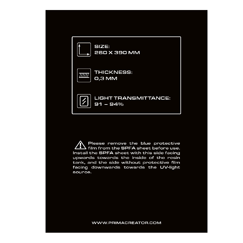 PrimaCreator SPFA Film Sheet for 3D Printers - 260 x 390 mm