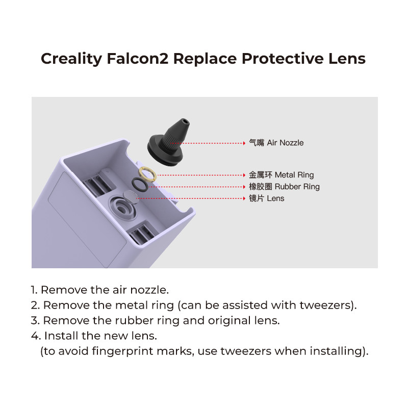 Creality Falcon2 Replace Protective Lens