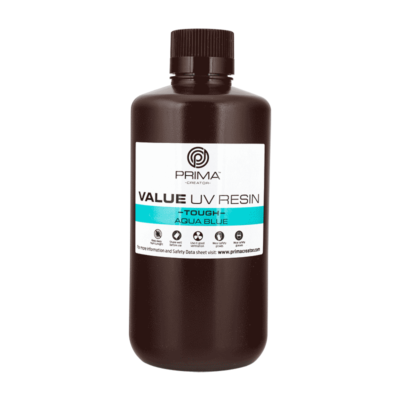 PrimaCreator Value Tough UV Resin (ABS Like) - 1 kg - Aqua Blue