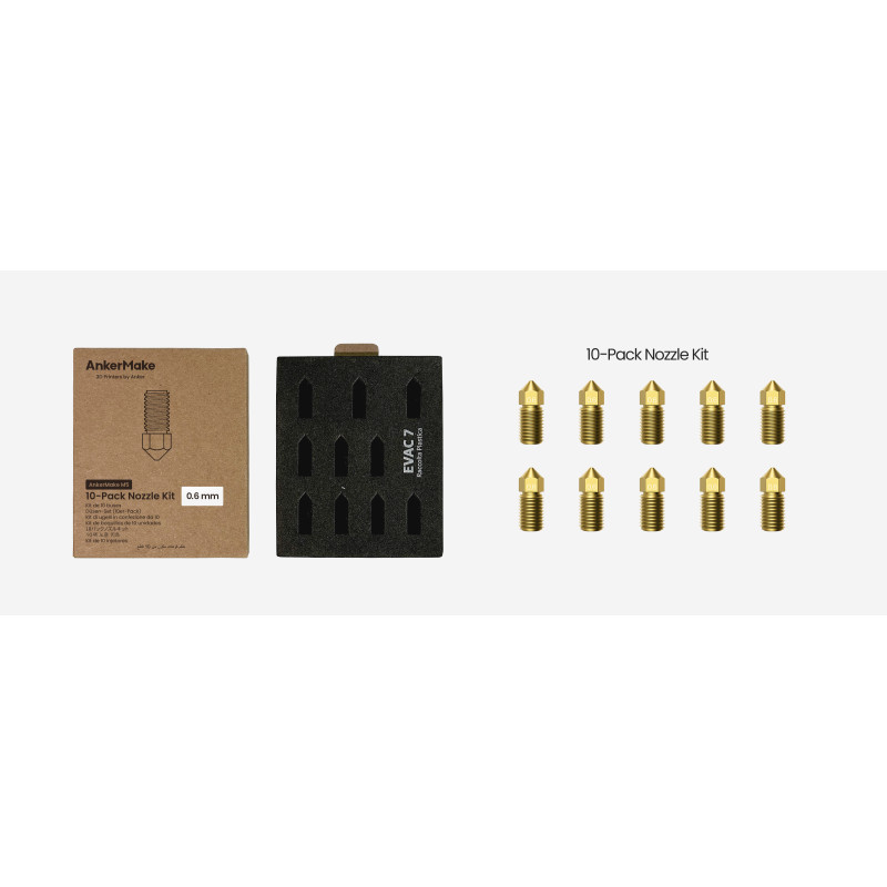 AnkerMake M5 / M5C Brass Nozzle kit 0,6mm - 10 pcs