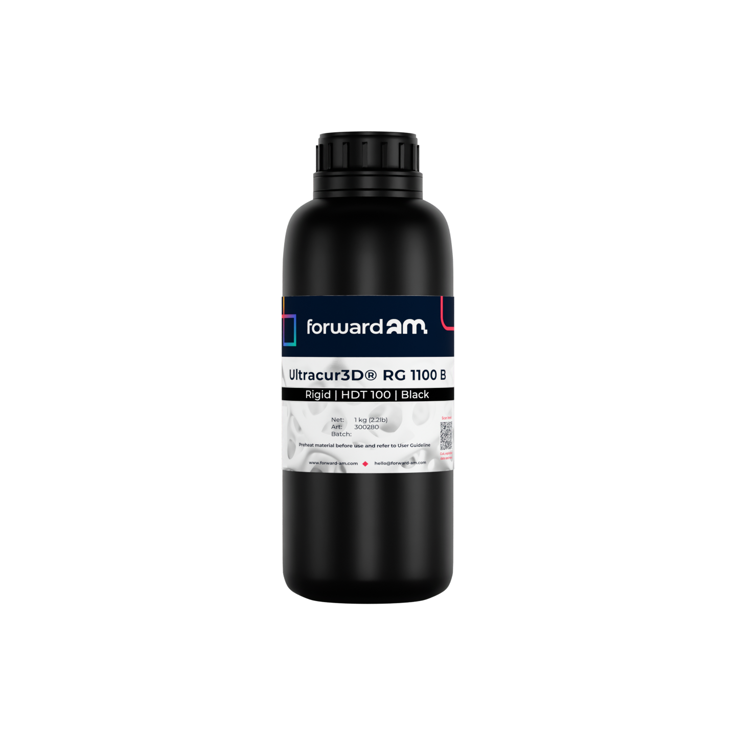 Forward AM Ultracur3D Rigid UV Resin RG 1100 - 1 kg - Black