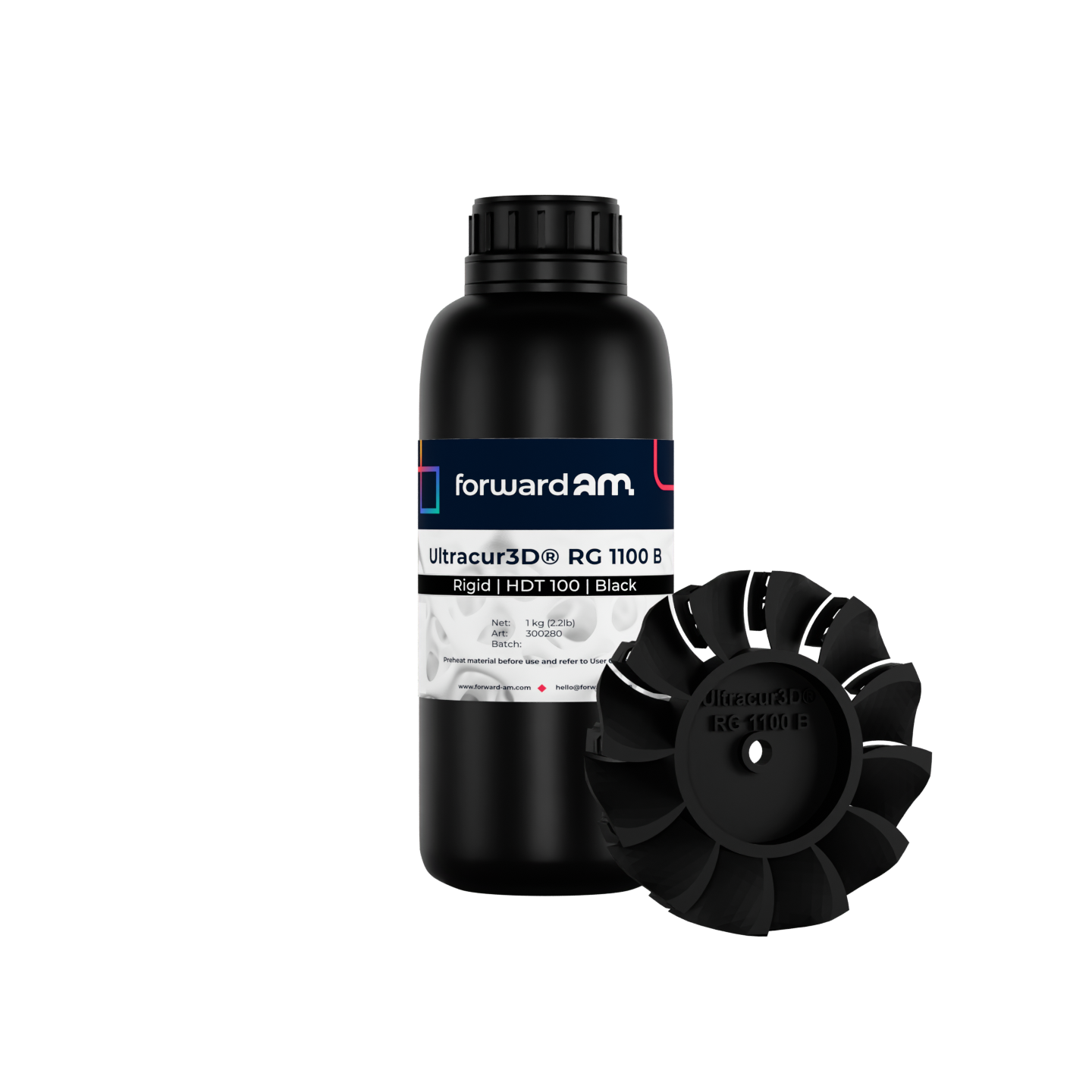 Forward AM Ultracur3D Rigid UV Resin RG 1100 - 1 kg - Black