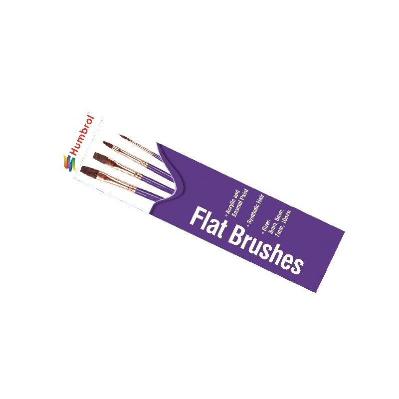 Humbrol AG4305 Brush Pack - Size (3/5/7/10) Flat