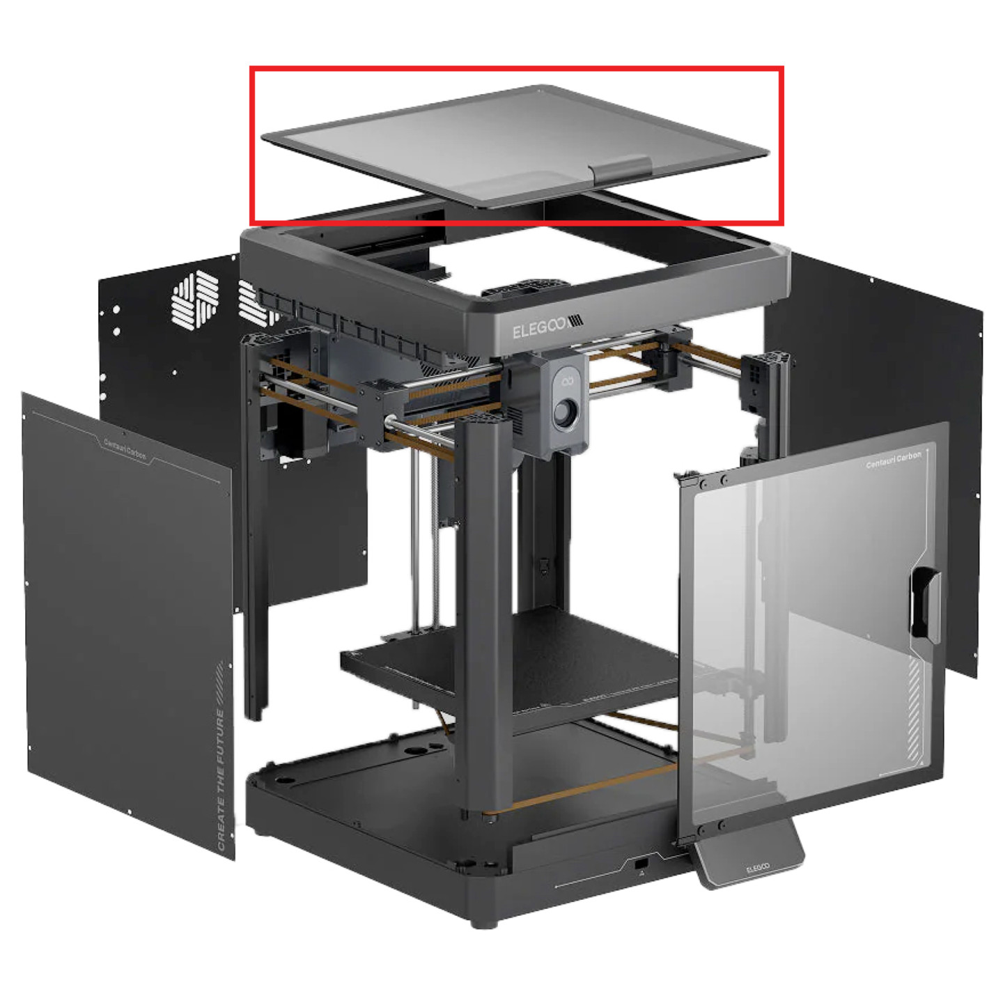 Elegoo Centauri Carbon Upper Glass Cover Assembly