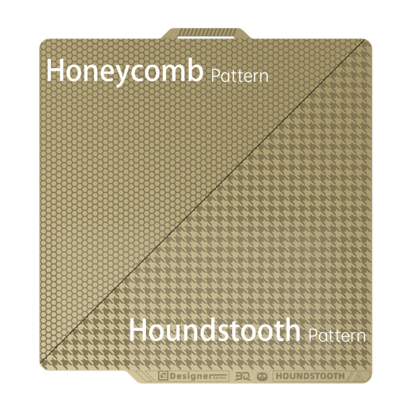 BIQU Panda Dual-textured Build Plate with Honeycomb & Houndstooth Patterns for Bambu X1/P1/A1