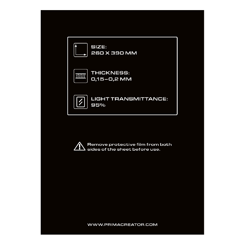 PrimaCreator nFEP Film Sheet for 3D Printers - 260 x 390 mm