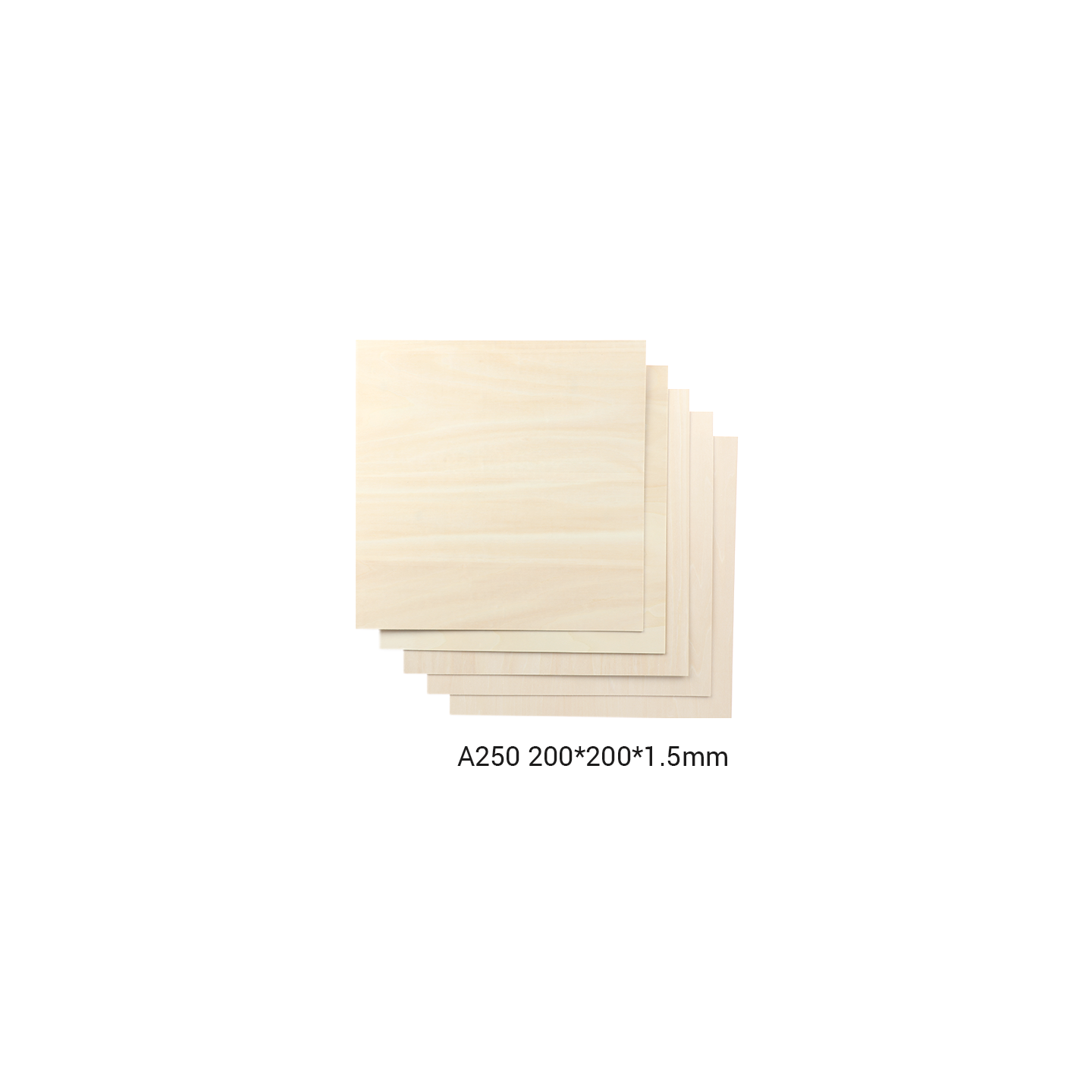 Snapmaker Basswood Sheet-A250 / 200x200x1,5mm / 5-pack