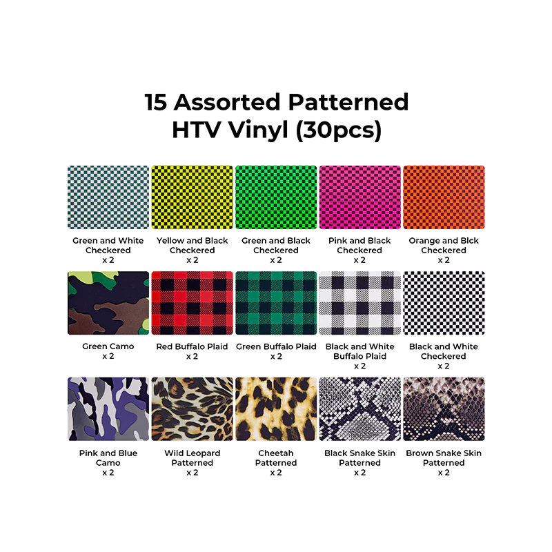 xTool Patterned Heat Transfer Vinyl - 30-pack