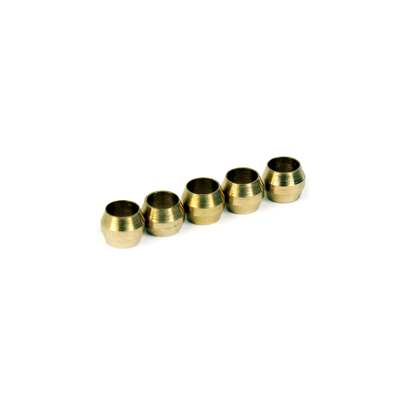 Micro Swiss Spare 4mm brass Compression Sleeves (Pack of 5)
