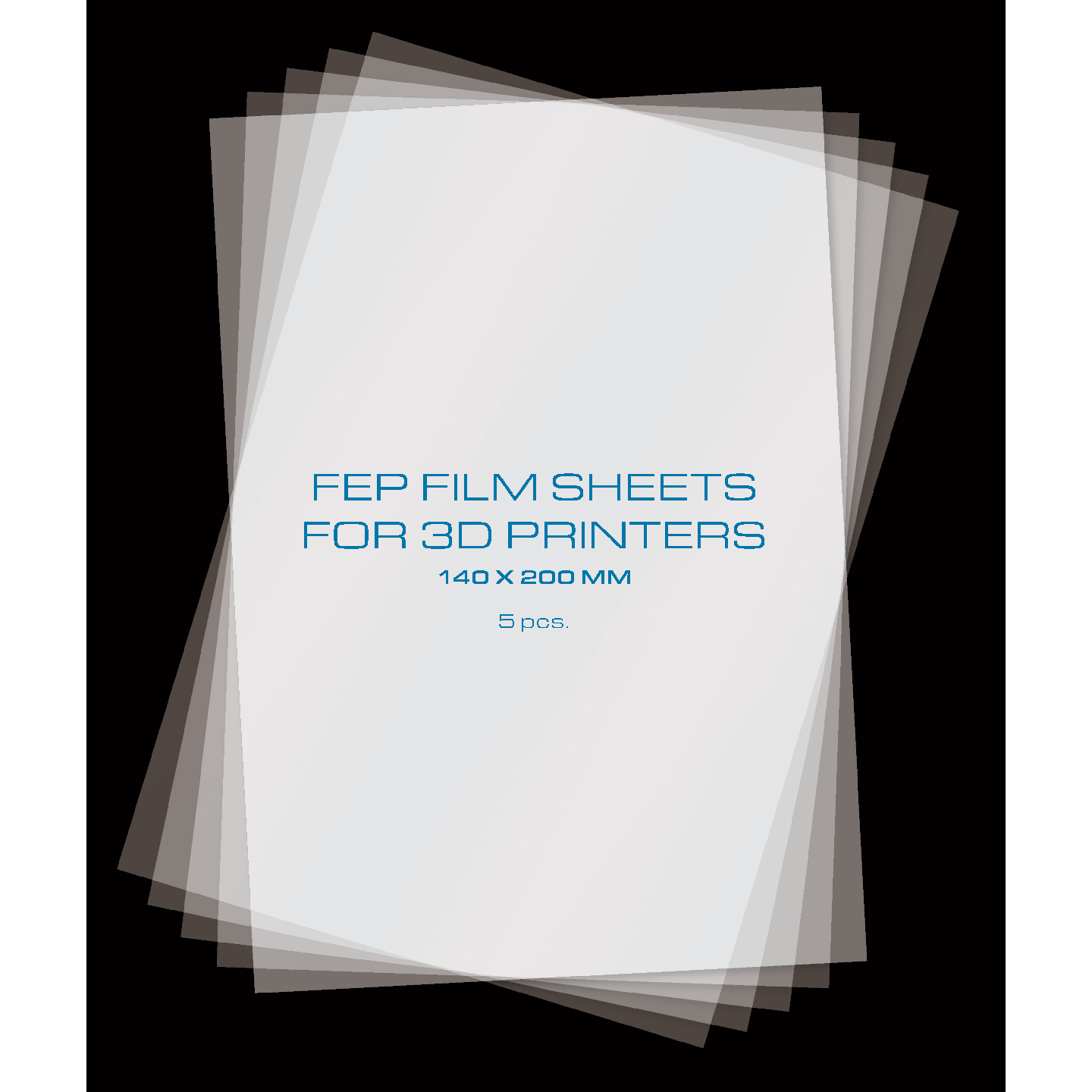 PrimaCreator FEP Film Sheets for 3D Printers - 140 x 200 mm - 5-pack
