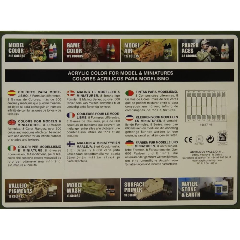 Vallejo Acrylic Model Color Set U.S.A Basic (16)