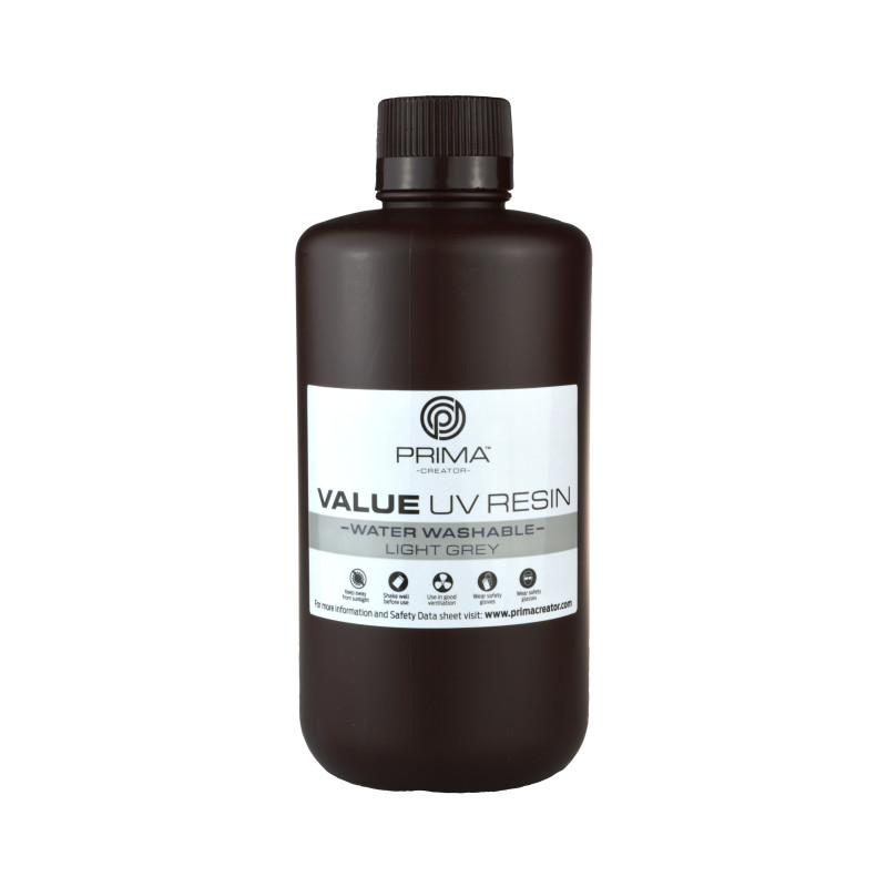 PrimaCreator Value Water Washable UV Resin - 1 kg - Light Grey