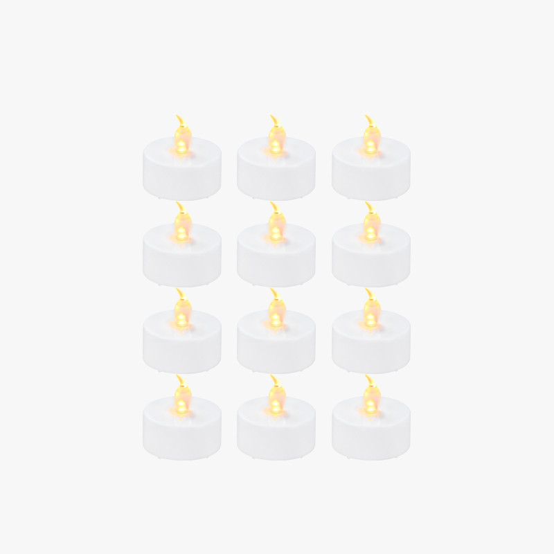 Bambu Lab LED Flame Tea Light Candle Set Warm Yellow (12pcs)