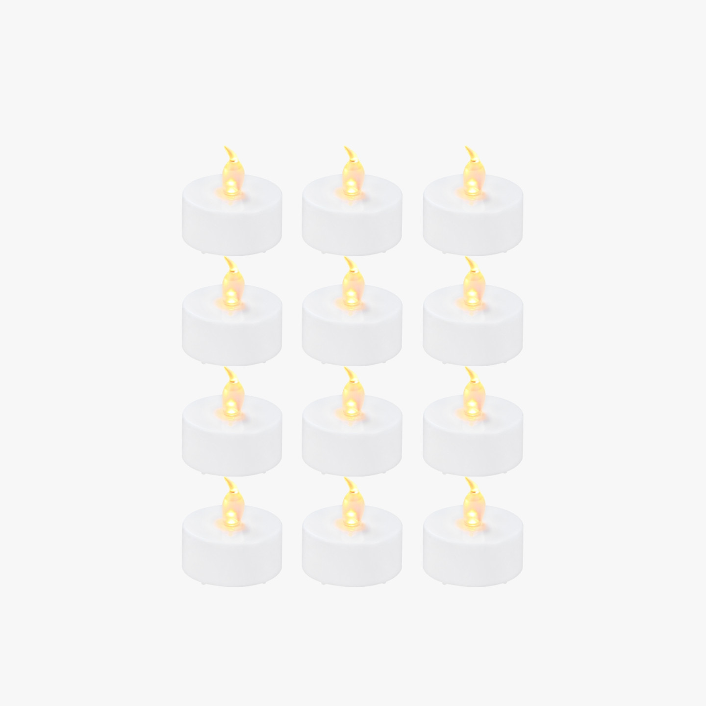 Bambu Lab LED Flame Tea Light Candle Set Warm Yellow (12pcs)