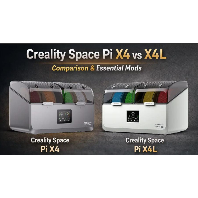 Creality Space Pi X 4 L  ir 2 daļu 4 kvēldiegu spoļu  žāvētāja  versija radīta liela diametra spolēm 450 x 430 x 310 mm.