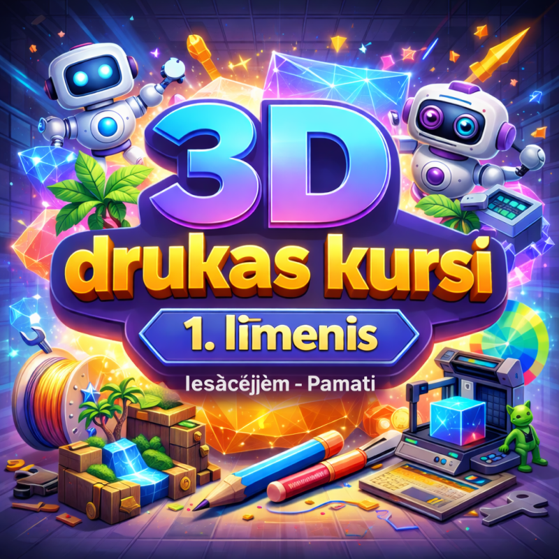 3D Drukas KURSI / APMĀCĪBAS  1. līmenis – Iesācējs (Pamati)