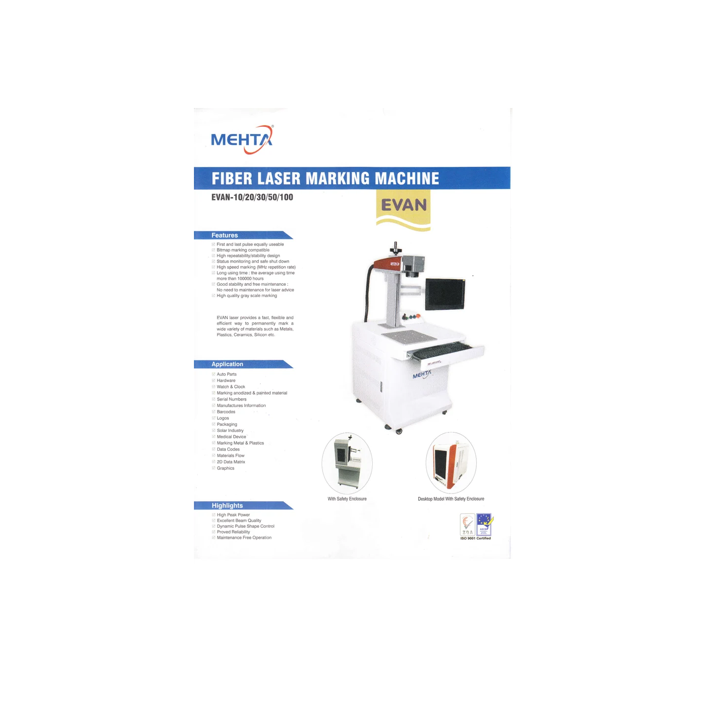 Mehta Evan fiber laser marking machine