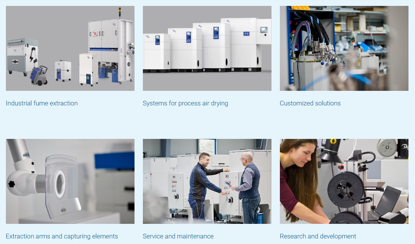 Gaisa attīrīšana, dūmu nosūkšana un gaisa žāvēšana