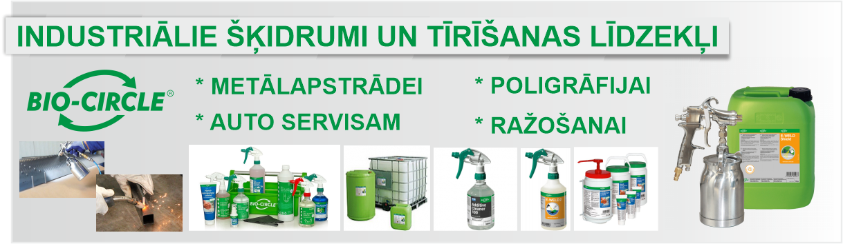 Industriālie šķidrumi un tīrīšanas līdzekļi